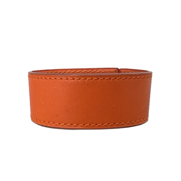 Hermès Artemis Orange Leather Gold Buckle Bracelet w/COA: All Sales Final - Picture 2 of 6